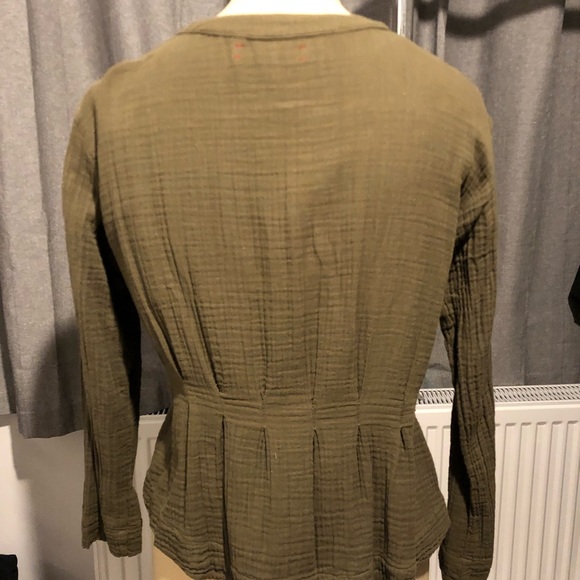 Xirena army green Peplum top - xs - Picture 2 of 3